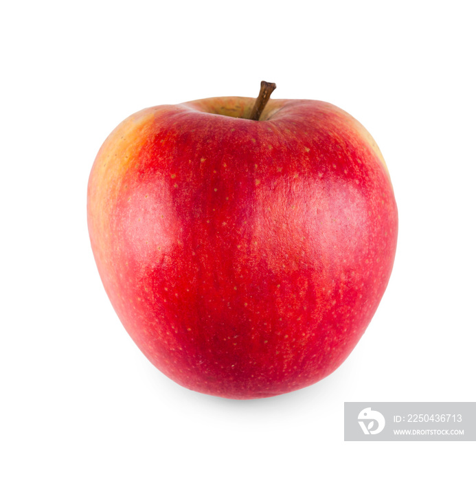 One ripe fresh apple isolated on white background