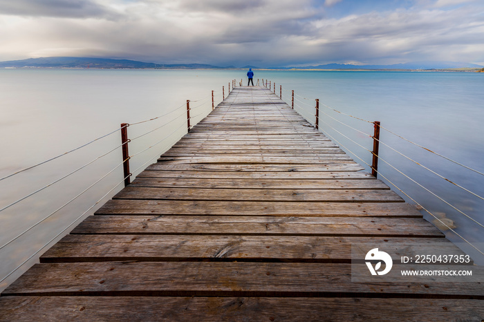 wooden pier on the sea