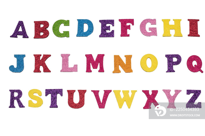 Handmade multicolor (small) Felt letters Font