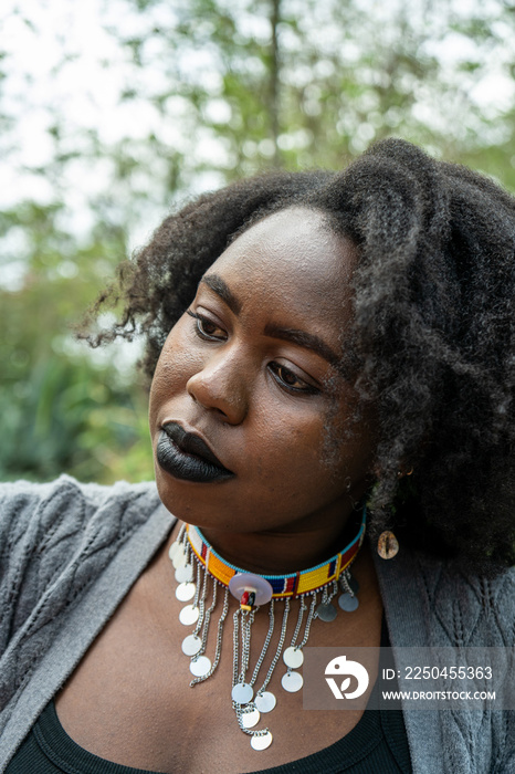 portrait of a woman with a focused gaze