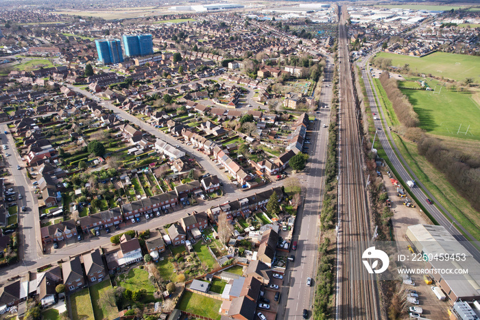 Gorgeous Aerial view of Luton Town