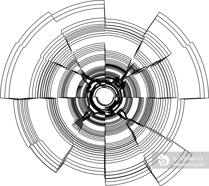 Isolated Abstract Geometric Line Design Element