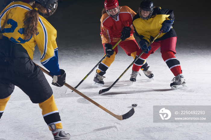 teen ice hockey sport  players in action
