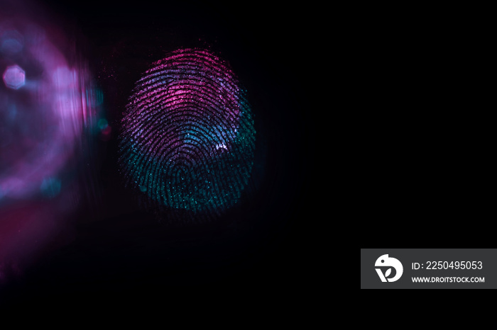 Close up beautiful abstract multi colored fingerprint on  background texture for design. Macro photo