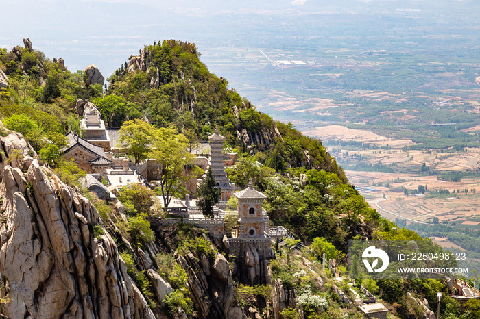 Sanhuang Basilica on the top of Songshan Mountain, Dengfeng, Henan, China. Songshan is the tallest o