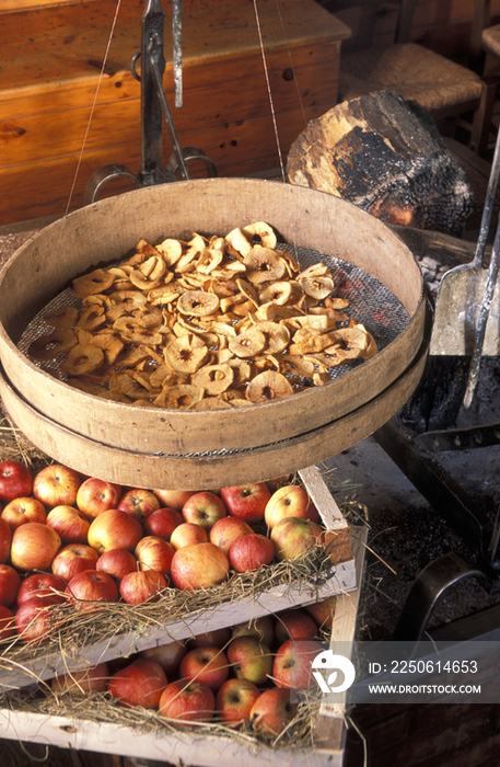 Apples drying