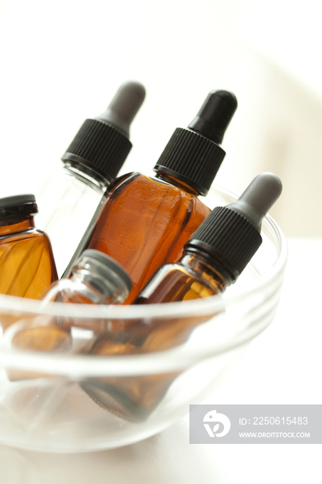 Bottles of aromatherapy oil