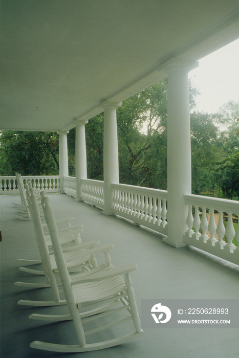 USA, Lousiana, balcony, of Rosedown House, St. Francisville