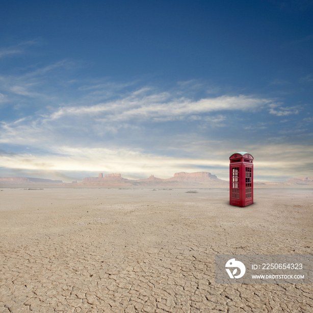 Telephone Box in Desert