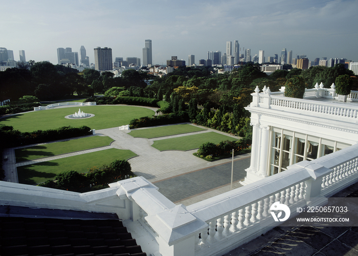 Singapore, view from Istana Presidential Palace 