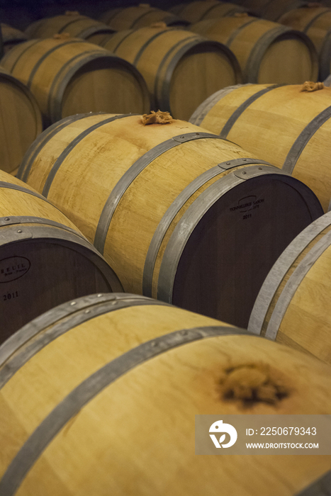 Barrels in winery