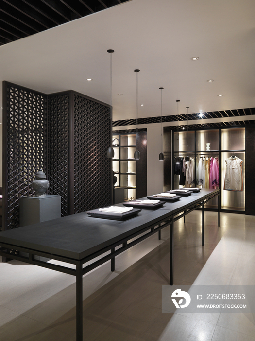 Interior of contemporary fashion store