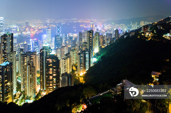 China, Hong Kong, night view