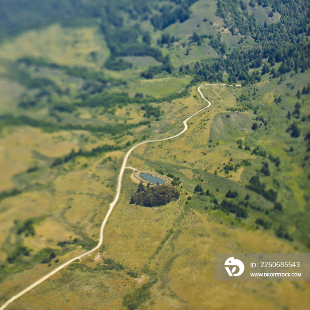 Aerial View of a Countryside Reservoir