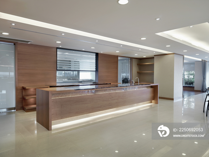 Kitchen counter in spacious modern house