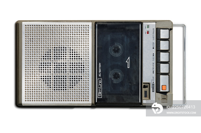 Retro compact tape recorder with clipping path