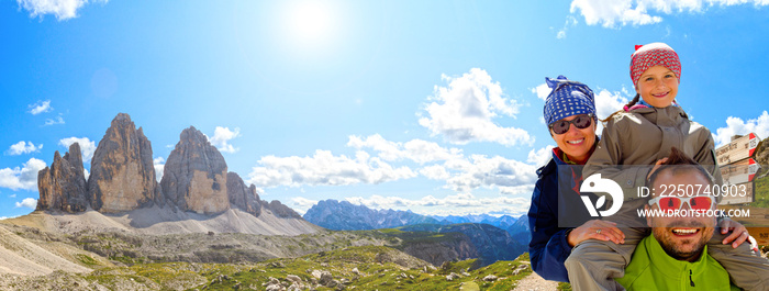 家庭徒步旅行，Tre Cime di Lavaredo -白云石-意大利