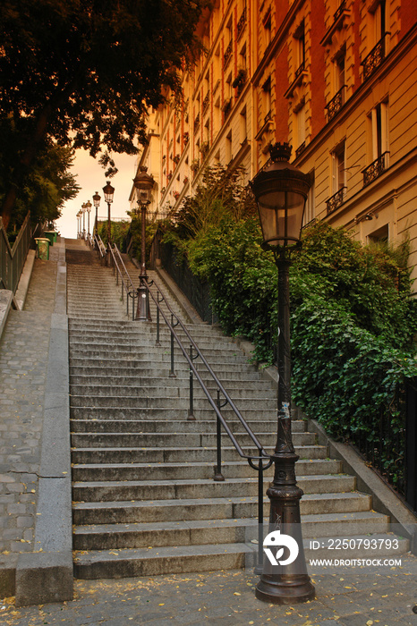 Paris; escalier de la butte Montmartre