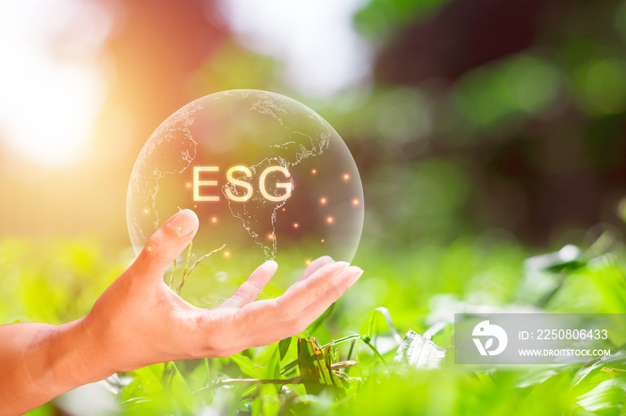 环境、社会和治理（ESG）概念。地球的透明度与ESG字母o息息相关