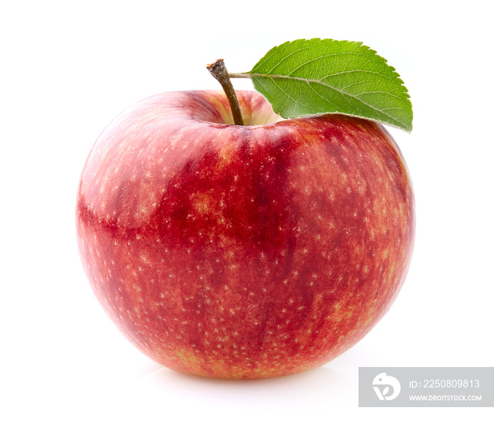 Apple in closeup on white background