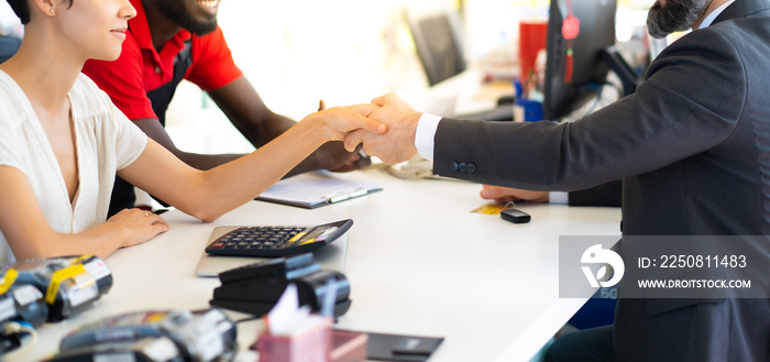 Middle age business man signing a contract