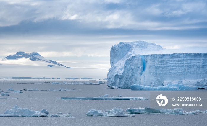 Navigating among enormous icebergs, including the worlds largest recorded B-15, calved from the Ros