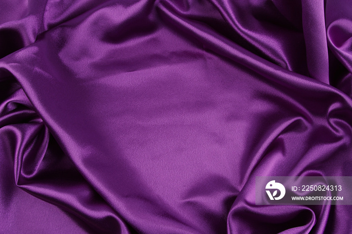 褶皱紫色丝绸面料纹理背景