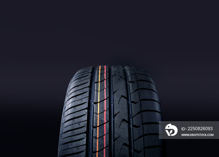 New tire on a dark background