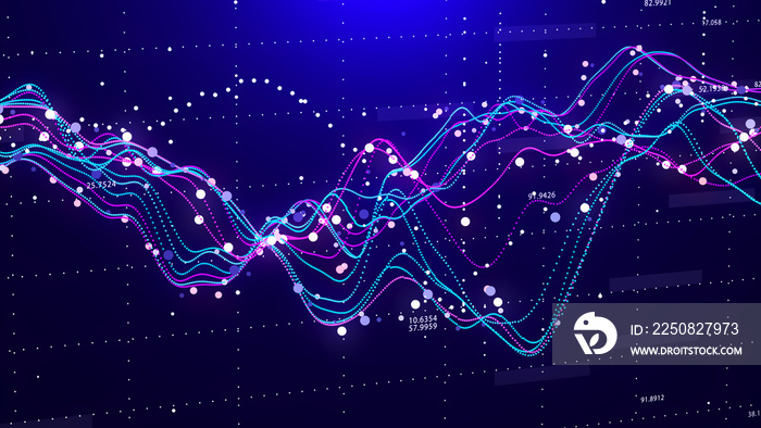 Stock market chart. Big Data. Business Graph. Investment graph. Abstract financial chart. 3D renderi