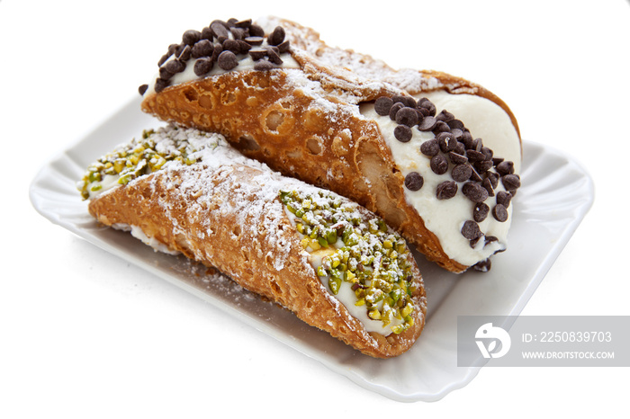 Sicilian cannoli . italian sweets