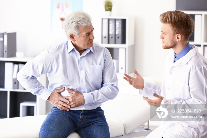 Male patient at urologists office