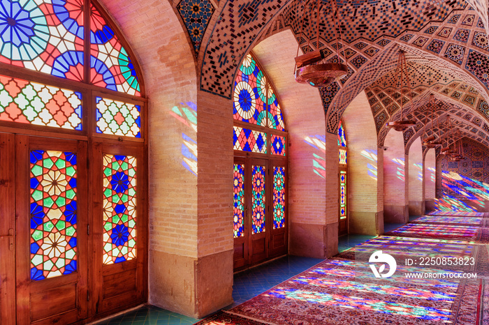 Fabulous view inside the Nasir al-Mulk Mosque, Shiraz, Iran