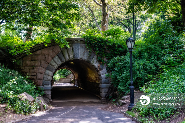 纽约市中央公园桥下的石拱门