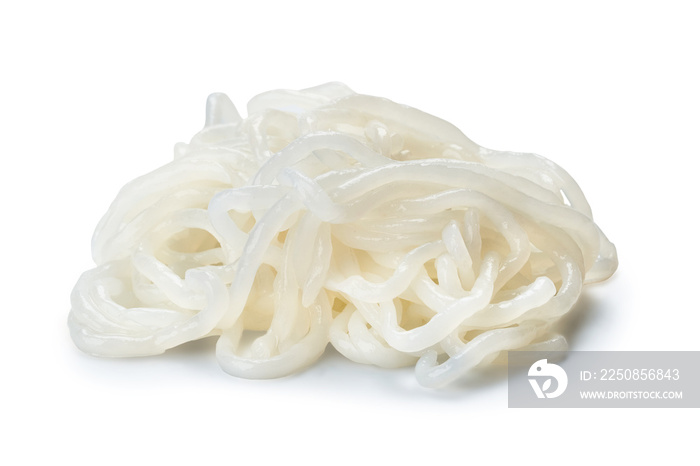 shirataki yam or konjac noodles isolated on white background with a clipping path