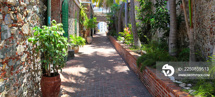 Scenic Charlotte Amalie historic center and shopping district