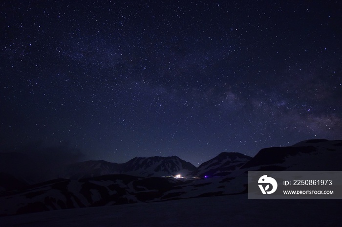 満天の星空　北アルプス 立山連峰