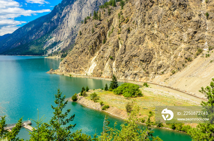 Majestic mountain lake in Canada. Seton Lake in British Columbia, Canada.