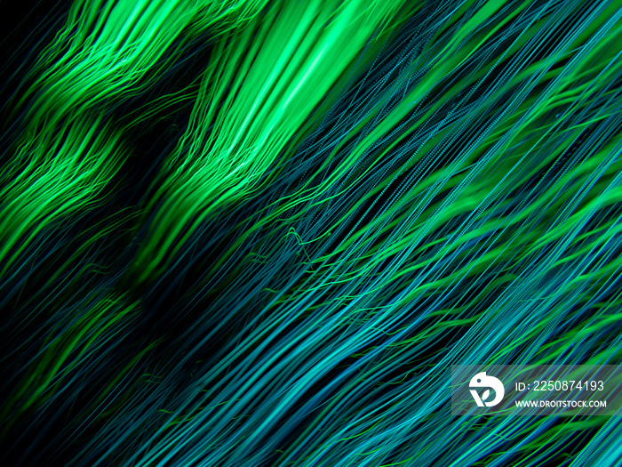 Long Exposure Abstract Photo, Green Laser