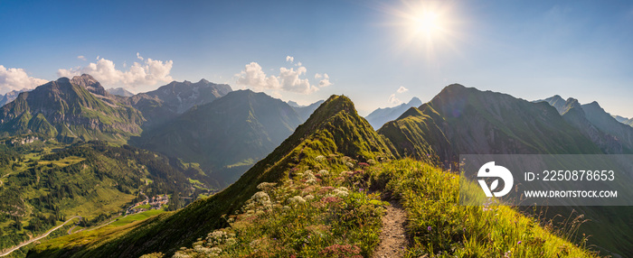 Sunset tour in the Kleinwalsertal Allgau Alps