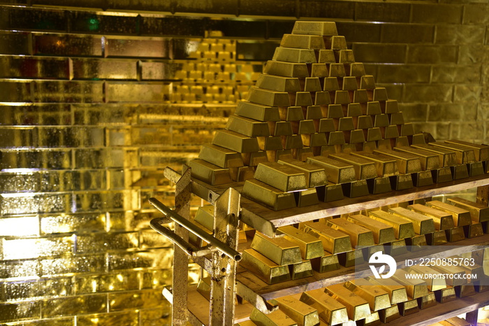 treasures, gold bars, underground treasury, wealth,