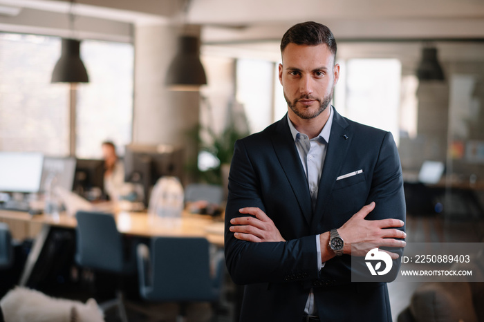 Handsome businessman in office.