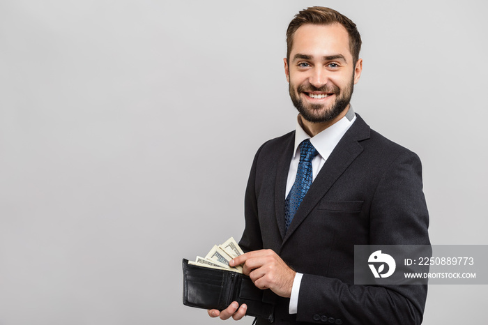 Attractive young businessman wearing suit