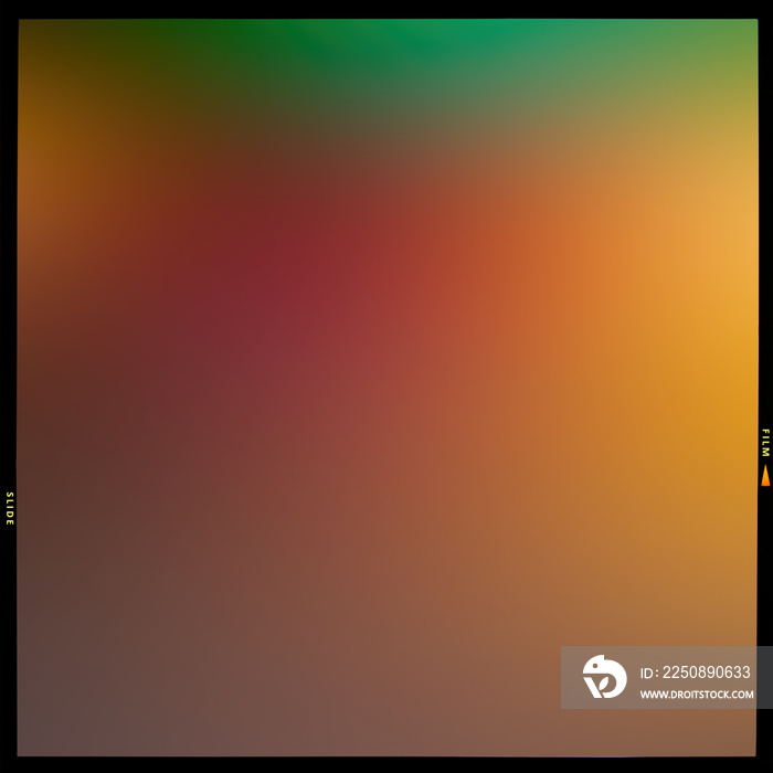 Blurred abstract multicolored background in a black frame along the contour, slide film.