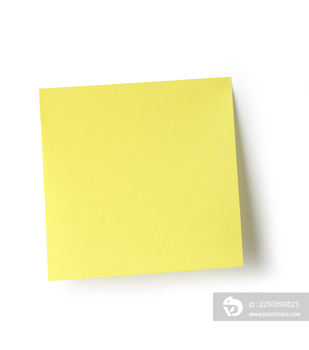 Sticky note isolated on white background with clipping path.