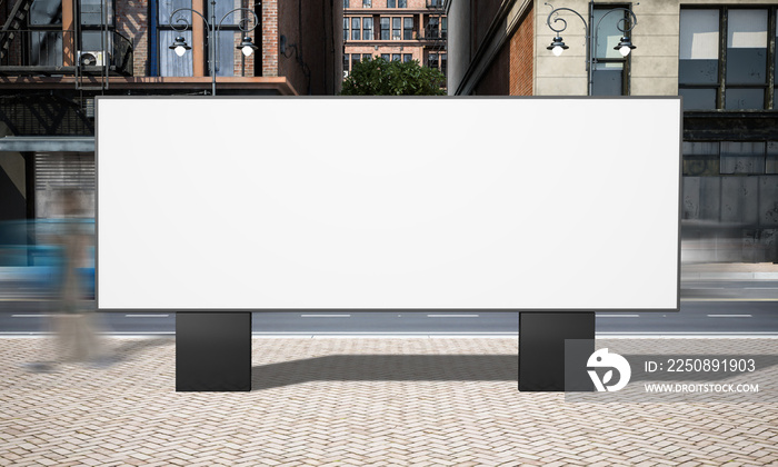 street advertising horizontal billboard mockup