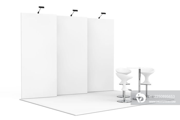 Trade Commercial Exhibition Stand. 3d Rendering