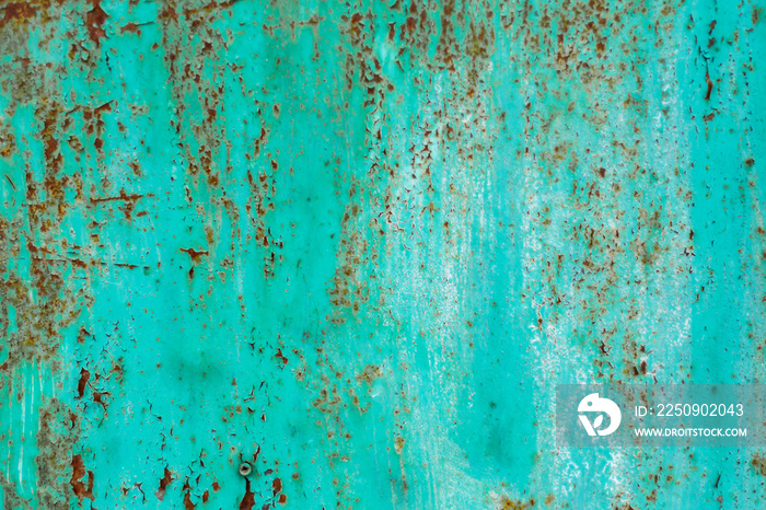 rusty metal texture and turquoise paint