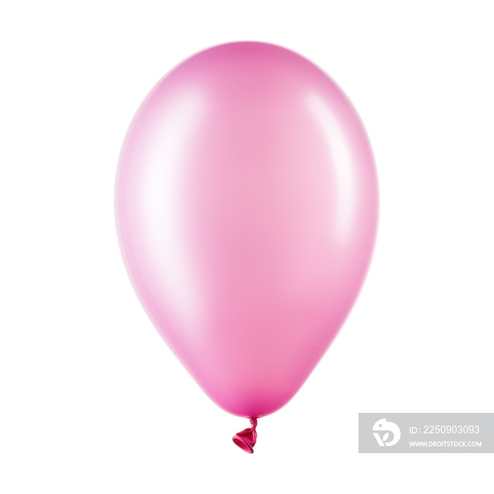 单个粉红色氦气球，装饰元素