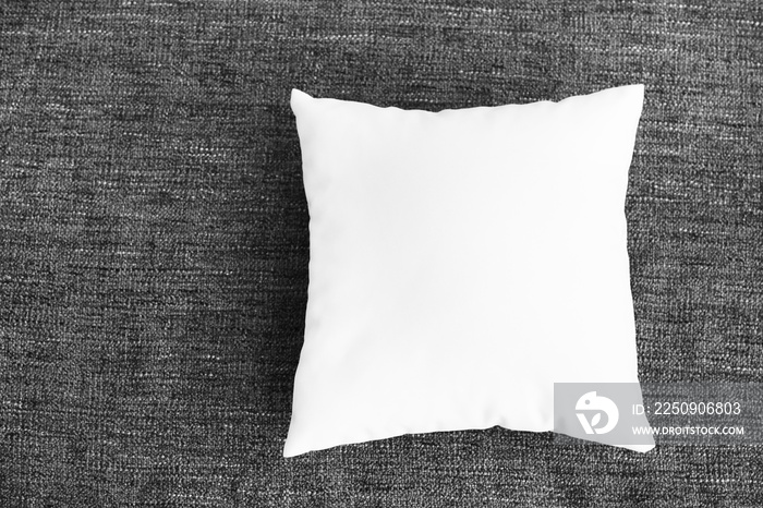 Blank soft pillow on color background