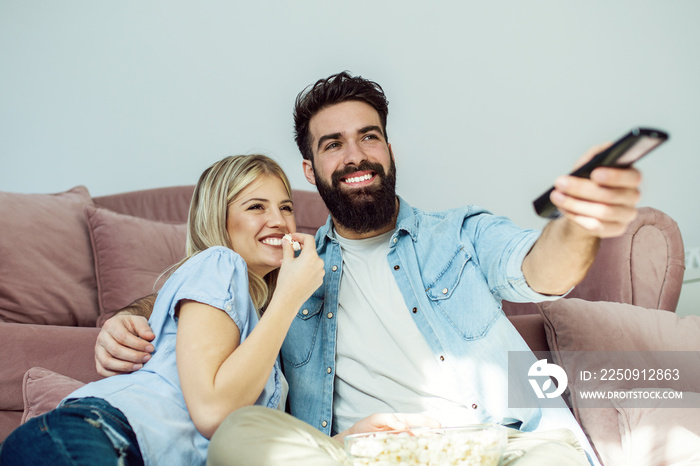 Couple watching TV